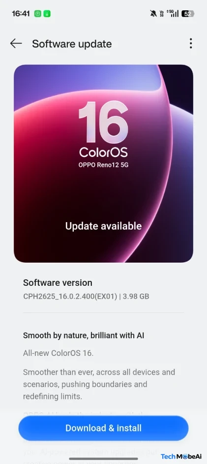 رسمياً: وصول تحديث ColorOS 16 المستقر لهاتف Oppo Reno 12 2
