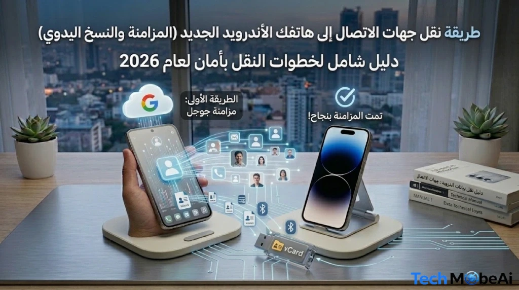 طريقة نقل جهات الاتصال إلى هاتفك الأندرويد الجديد (المزامنة والنسخ اليدوي)