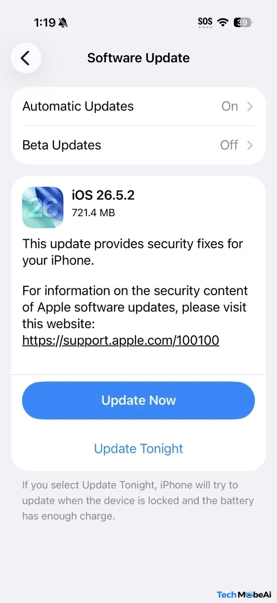 آبل تطلق iOS 26.5.2 رسميًا بالتزامن مع iOS 26.6 Beta 3 – ماذا يعني ذلك لك؟ 2 آبل تطلق iOS 26.5.2 رسميًا بالتزامن مع iOS 26.6 Beta 3 – ماذا يعني ذلك لك؟ 1