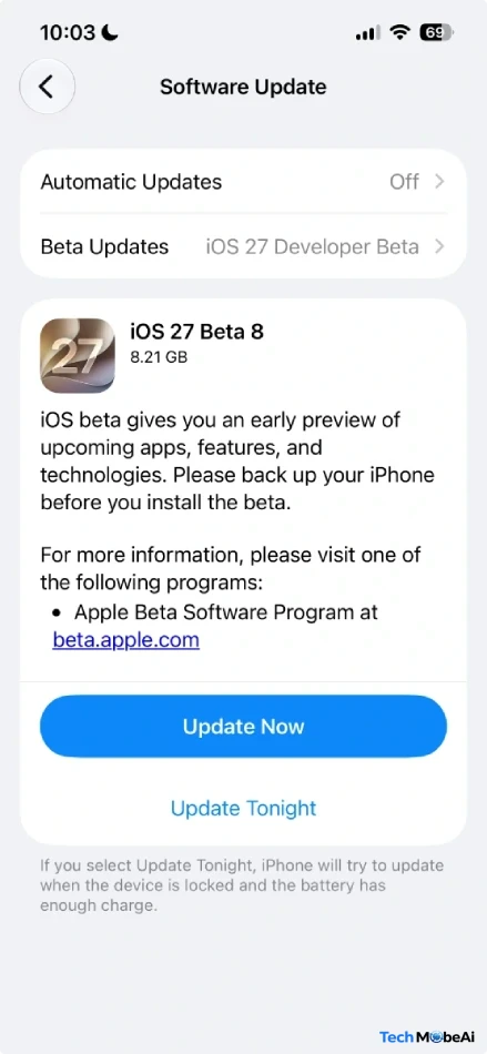 إطلاق تحديث iOS 27 Beta 8 للآيفون.. اللمسات الأخيرة قبل النسخة النهائية 3 إطلاق تحديث iOS 27 Beta 8 للآيفون.. اللمسات الأخيرة قبل النسخة النهائية 2